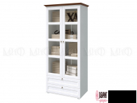 Шкаф 2-х створчатый бельевой со стеклом "Валенсия" (МФ) - "Лабиринт" - интернет-магазин мебели для дома в Екатеринбурге, Первоуральске и Ревде